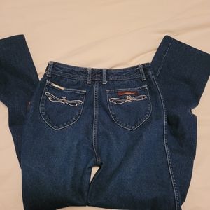 Vintage Jordache Cotton Raw Hem Dark Denim Jeans